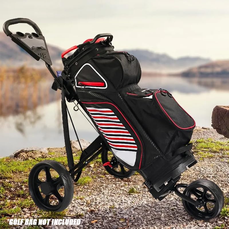 Push Cart with Folding Scorecard Foot Break and Cup Holder.