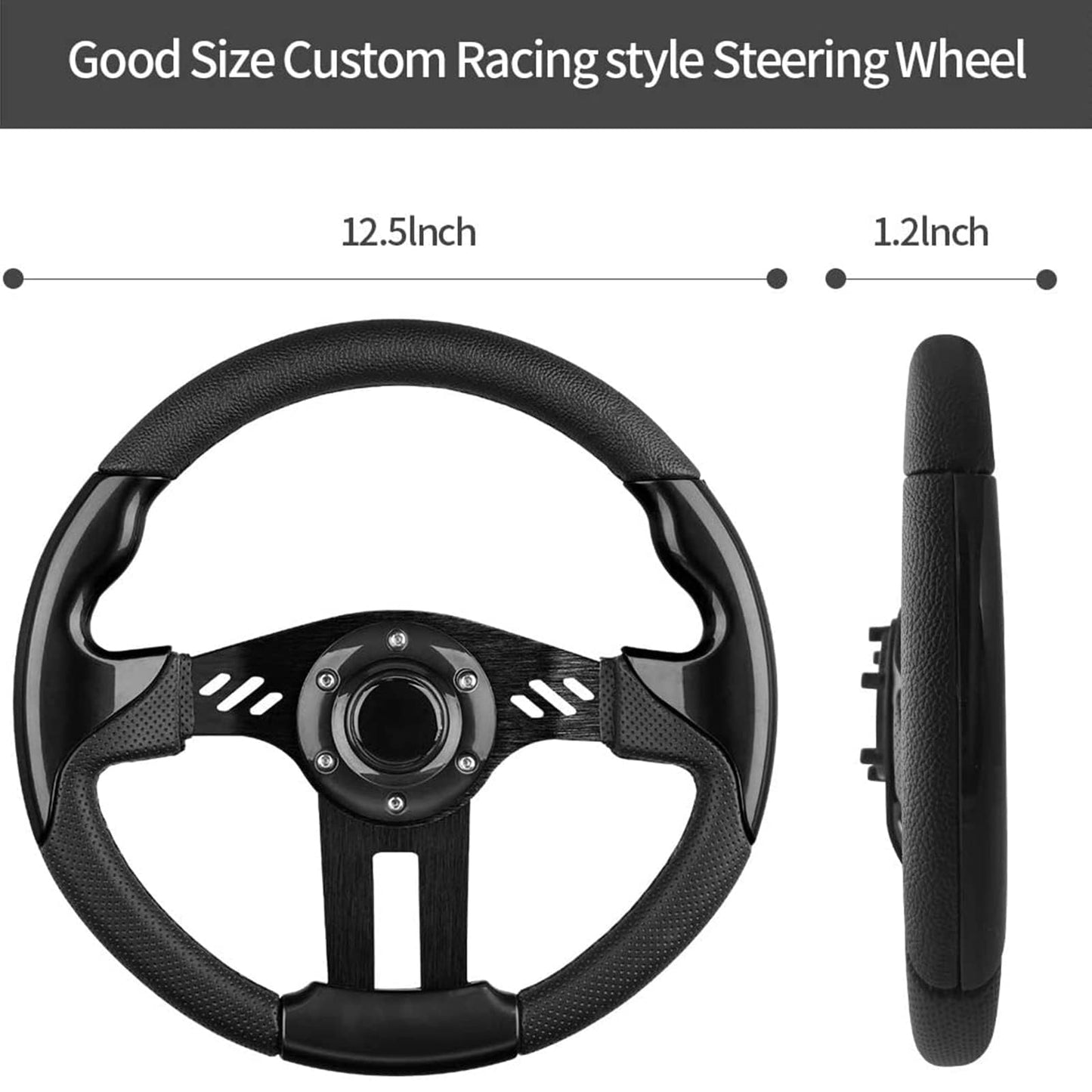 Golf Cart Steering Wheel for Club Car EZGO Yamaha Universal Steering Wheel or Adapter for Club Car DS and Precedent.