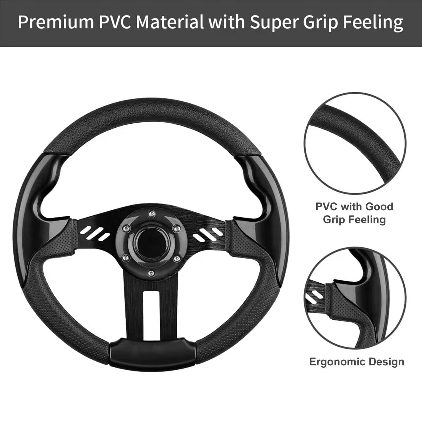 Golf Cart Steering Wheel for Club Car EZGO Yamaha Universal Steering Wheel or Adapter for Club Car DS and Precedent.