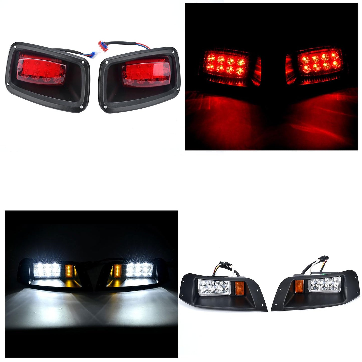LED Headlight Tail Light Kit Compatible with EZGO TXT Golf Carts 1996-2013 12V.