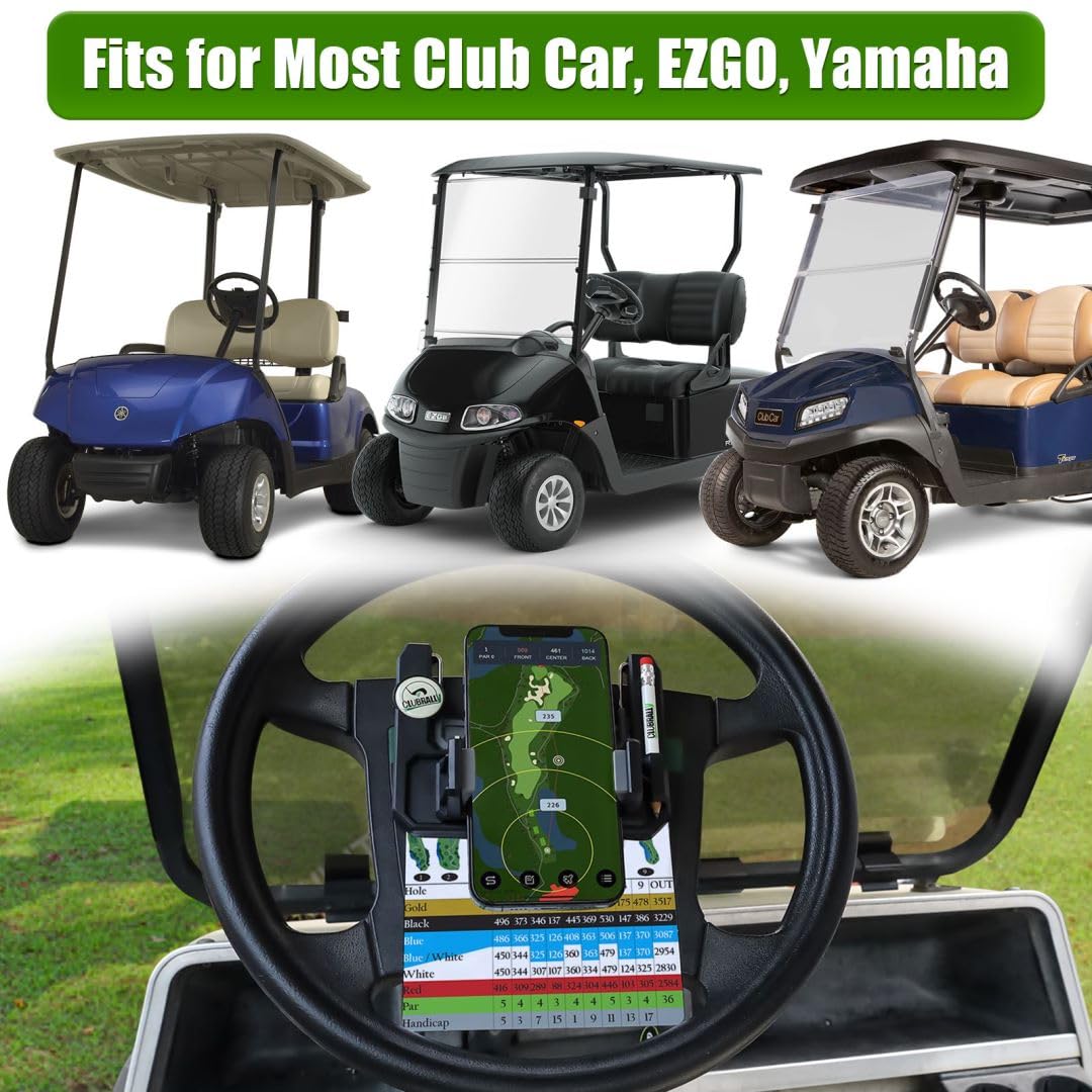 Steering Wheel Phone Mount for Club Car EZGO Yamaha
