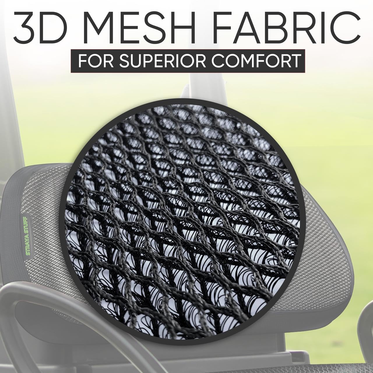 STRAYA Stuff Golf Cart/Buggy Seat Covers - 3D Mesh, Washable, Fits Club Car Precedent, EZGO, Yamaha