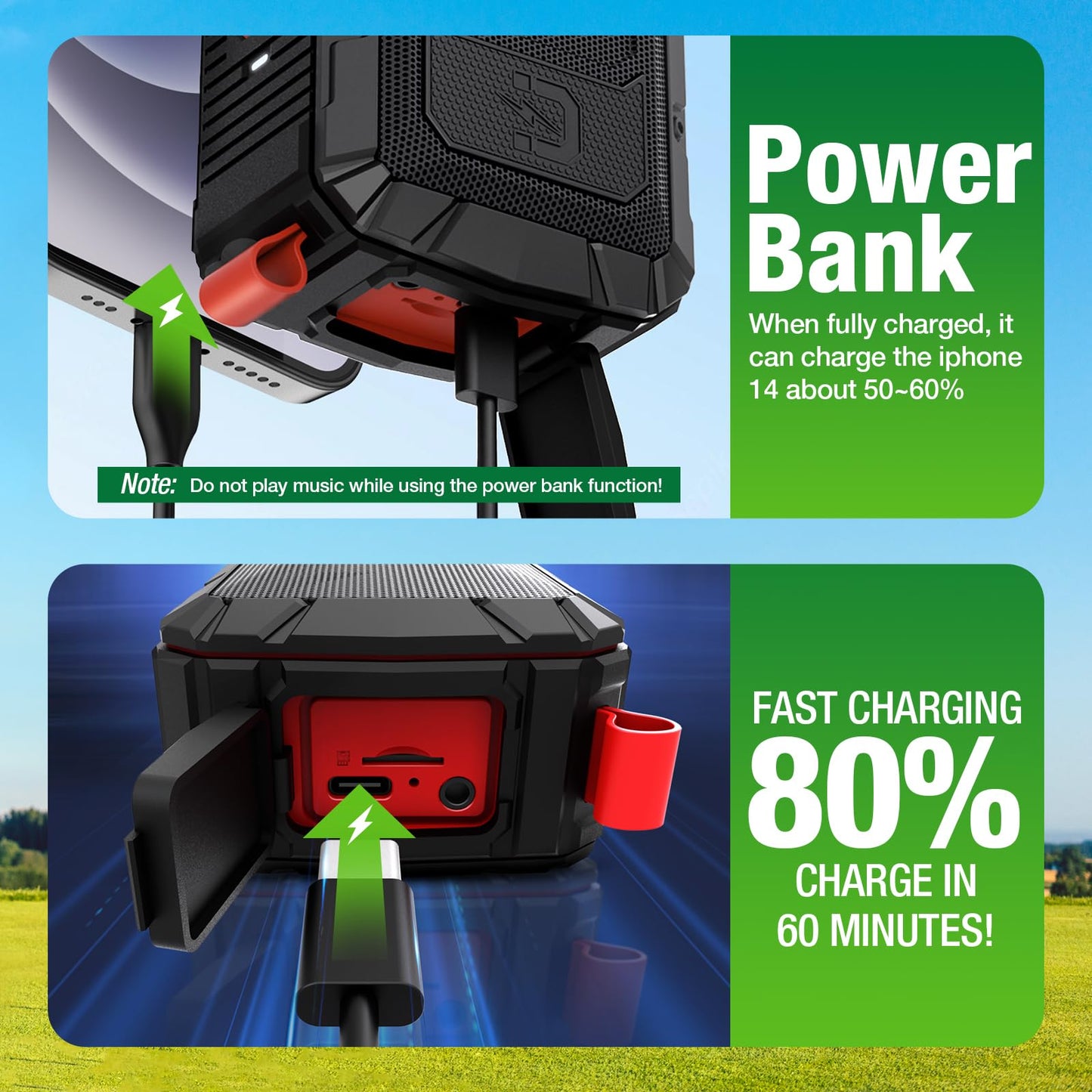 Pro Portable Magnetic Bluetooth Golf Speaker Wireless Waterproof.