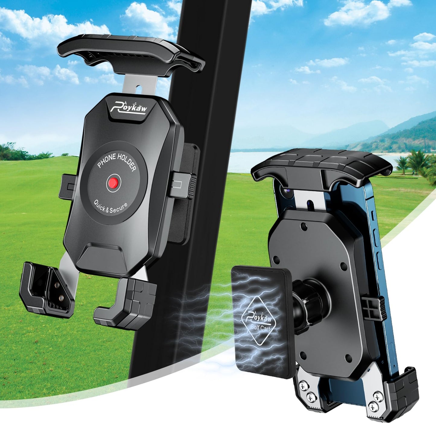 Golf Cart Magnetic Phone Holder.