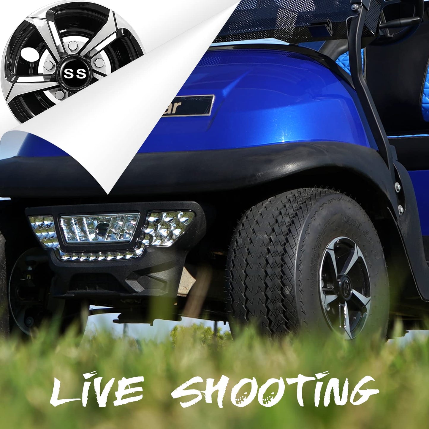 Golf Cart SS Wheel Covers Hub Caps for EZGO, Club Car,Yamaha 8 Inch Hubcaps.