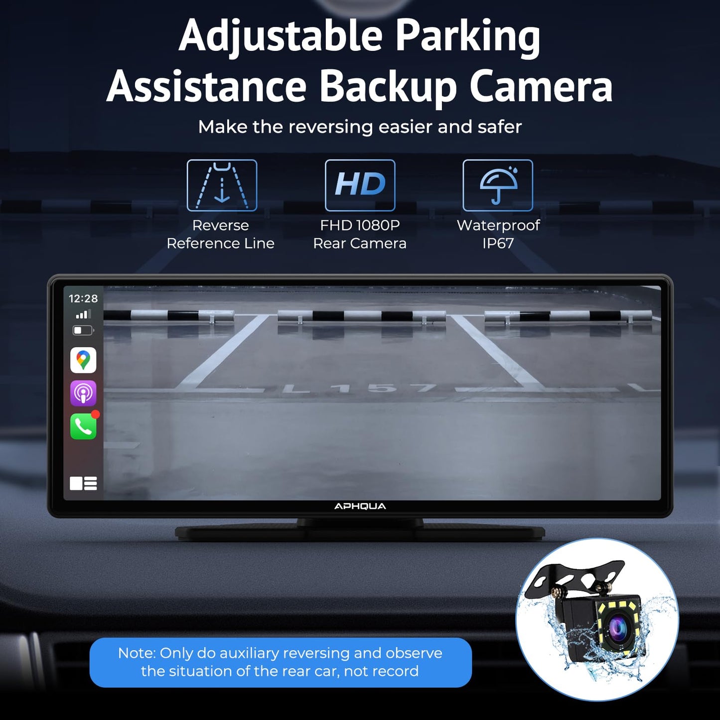 Wireless Apple Carplay & Android Auto,Carplay Box+Backup Camera,9.26'' Portable Car Stereo.