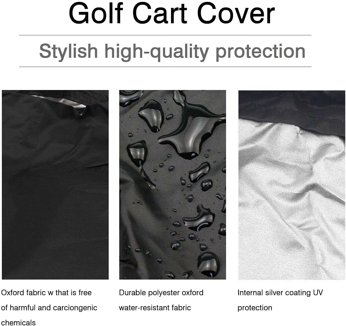 2-Passenger Waterproof Golf Buggy Cart Cover Heavy Duty Outdoor for Yamaha EZ Go 240x110x165cm