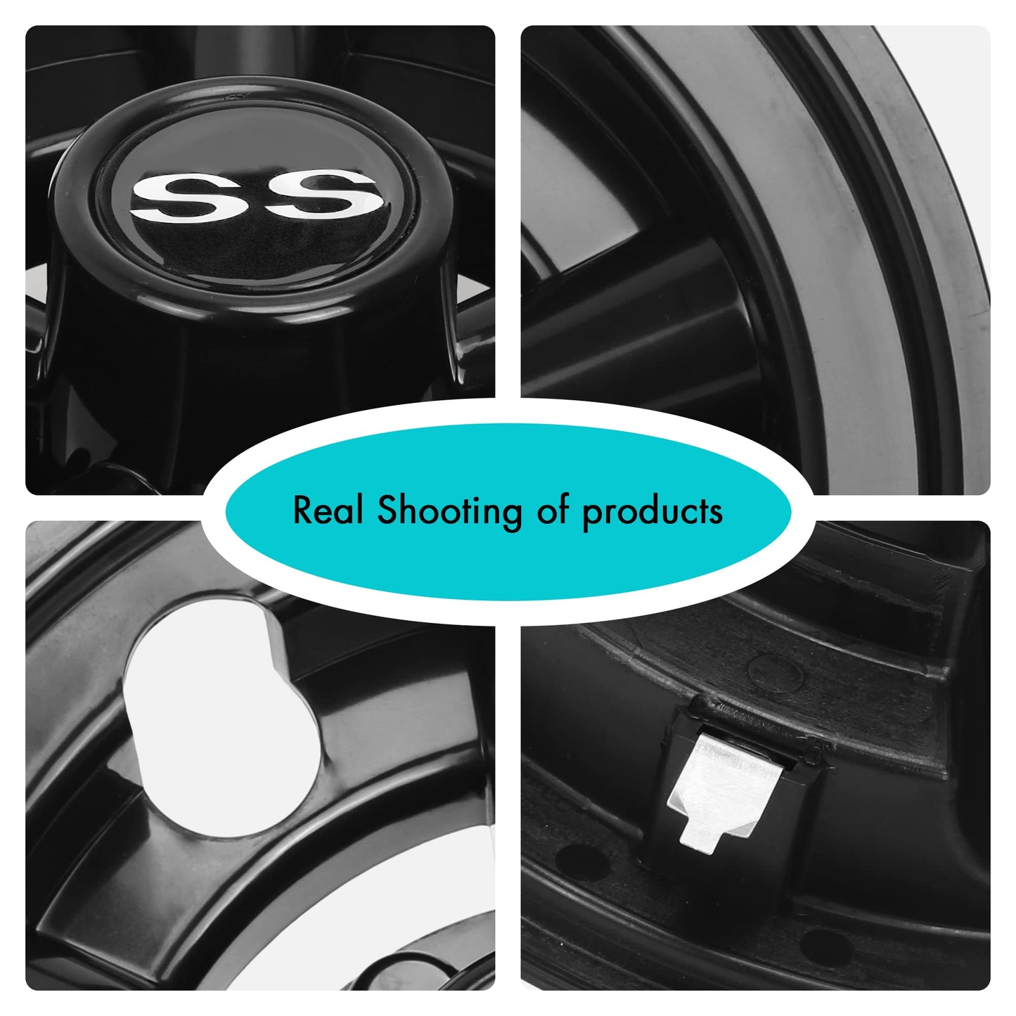 8" Wheel Covers Hub Caps, Set of 4 - EZGO, Club Car, Yamaha