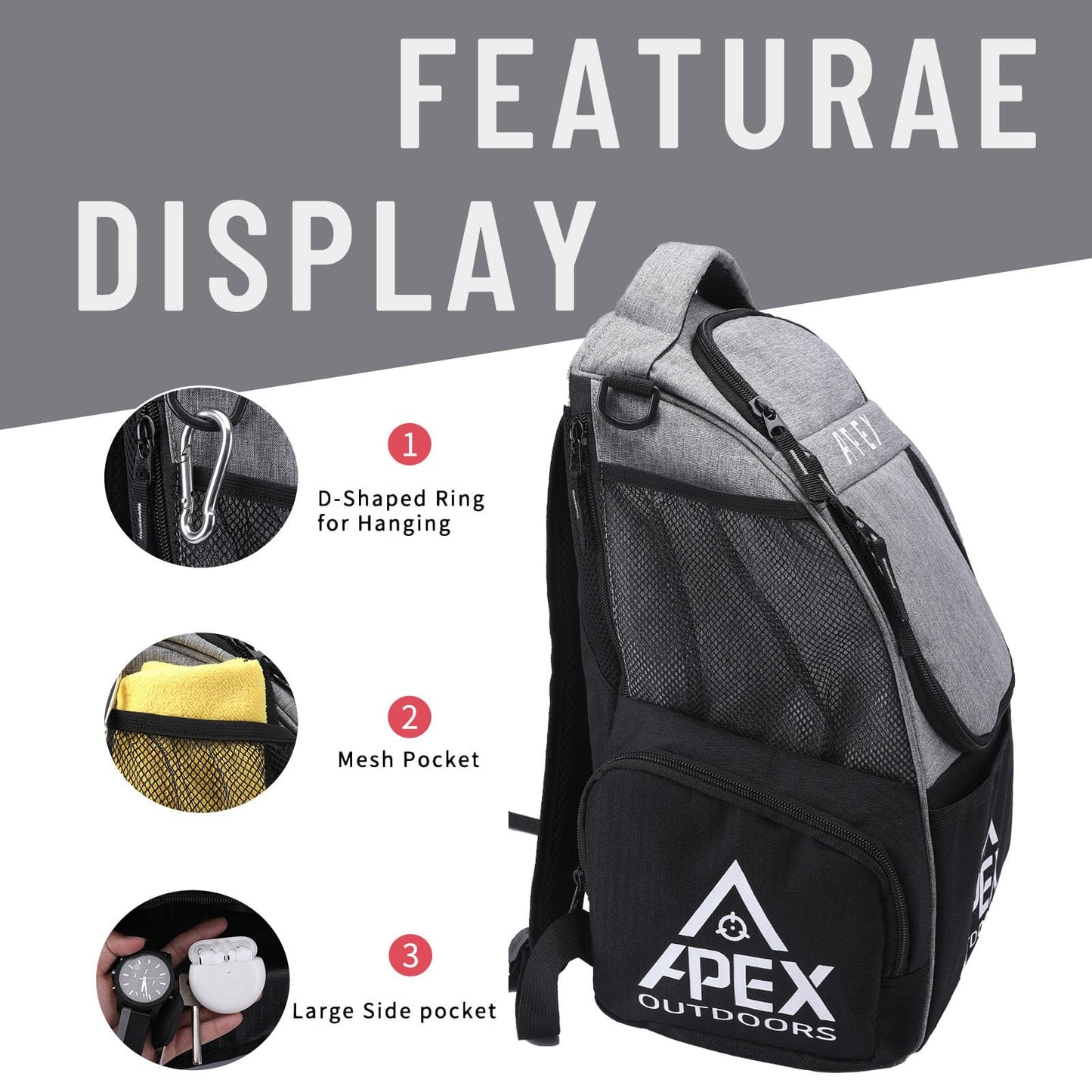 Disc Golf Backpack with 21+ Disc Capacity, Durable & Lightweight with Multiple Storage Pockets.