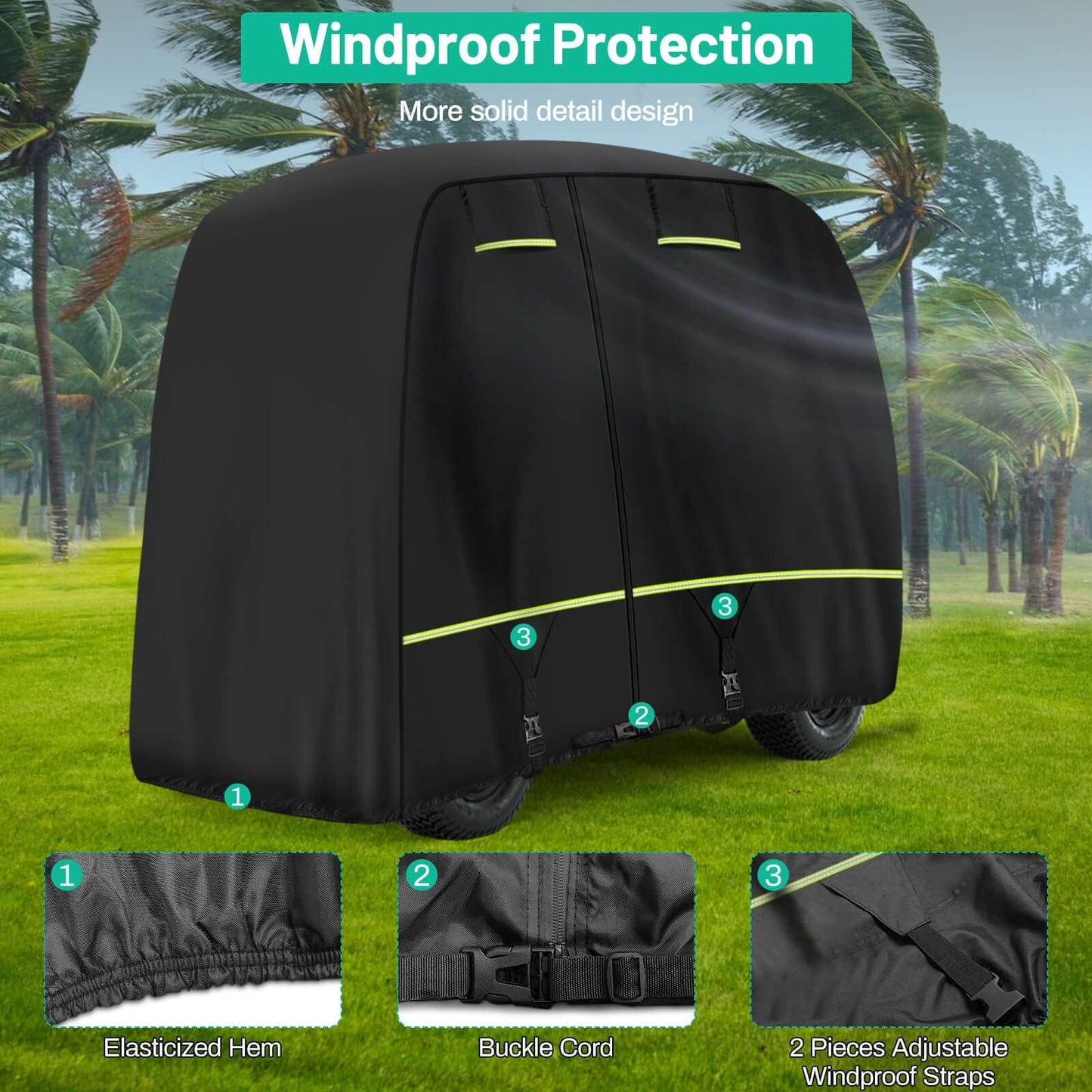 Cover Fits EZGO, Club Car, Yamaha Most 4 Passenger/ 2 Passenger Golf Cart.
