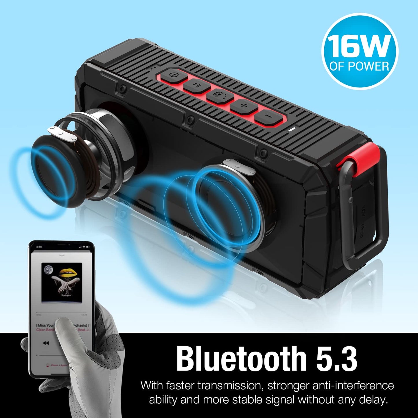 Pro Portable Magnetic Bluetooth Golf Speaker Wireless Waterproof.
