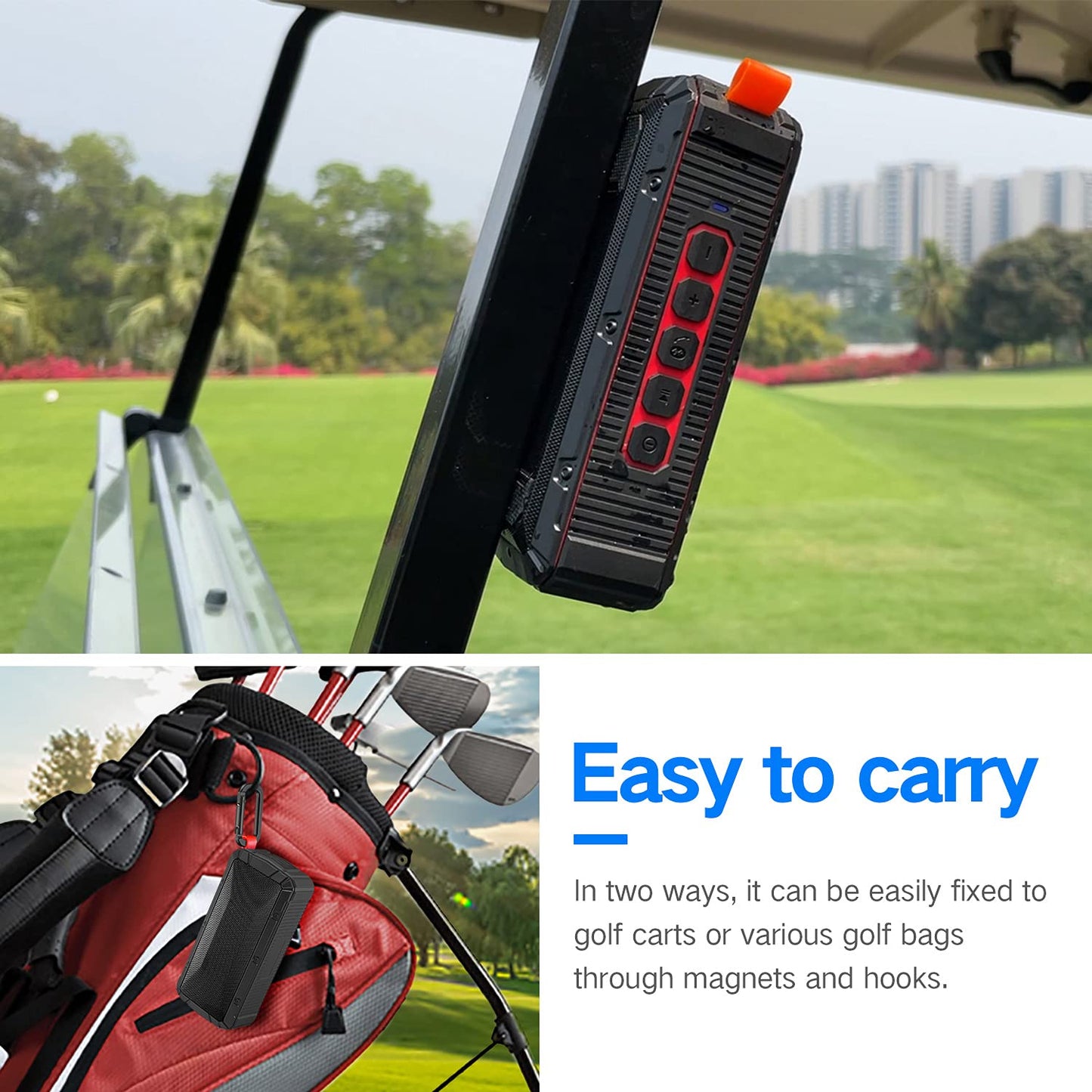 Pro Portable Magnetic Bluetooth Golf Speaker Wireless Waterproof.