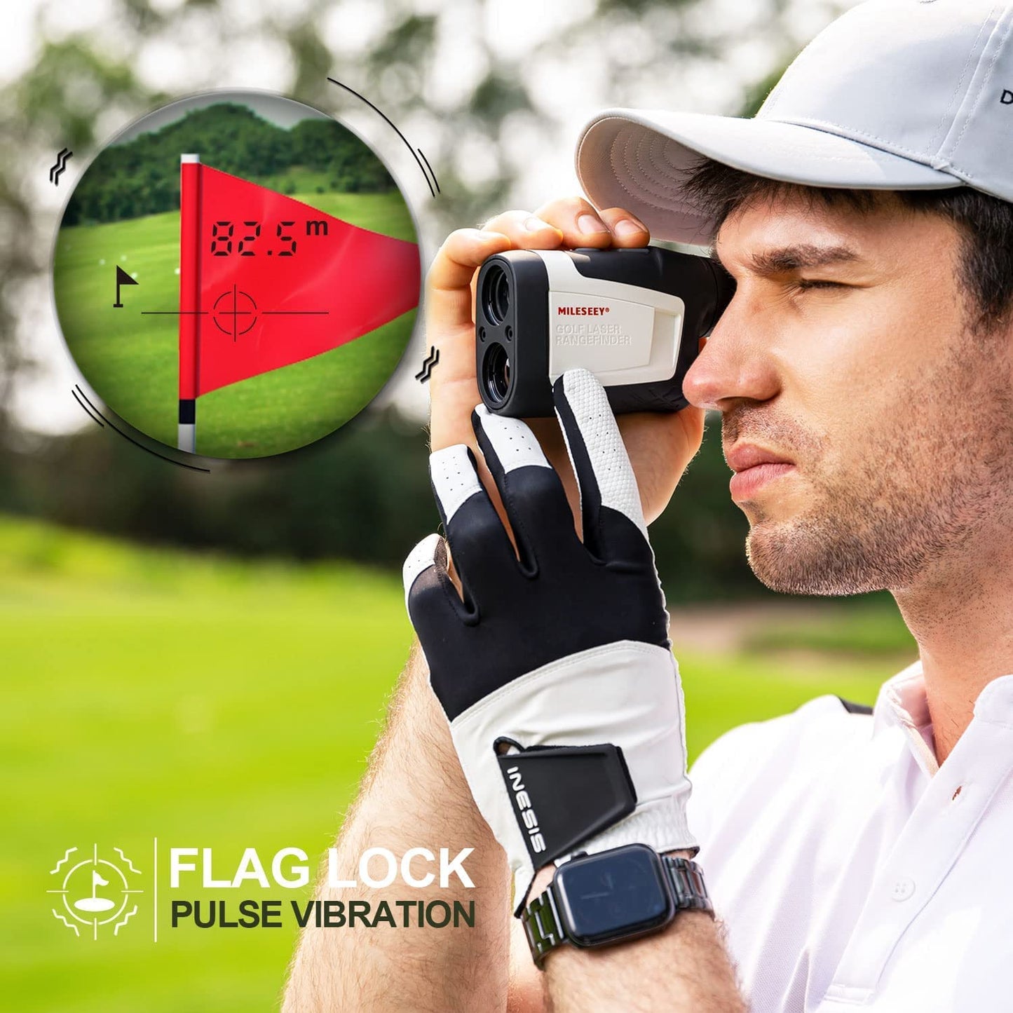 Golf Rangefinder with Slope On/Off, 660 Yards Range Finder with Flag-Lock and Vibration, Legal for Tournament Play,6X Magnification,Carrying Case, Free Battery.