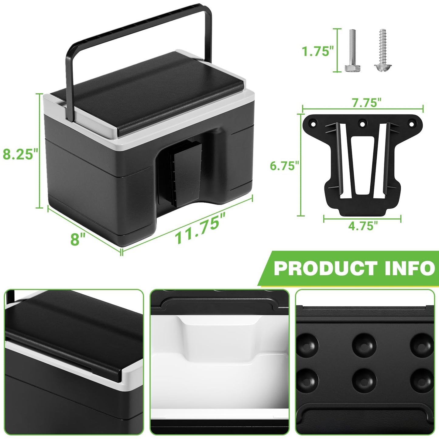 Golf Cart Cooler with Mounting Bracket for Club Car Precedent Tempo and Onward.
