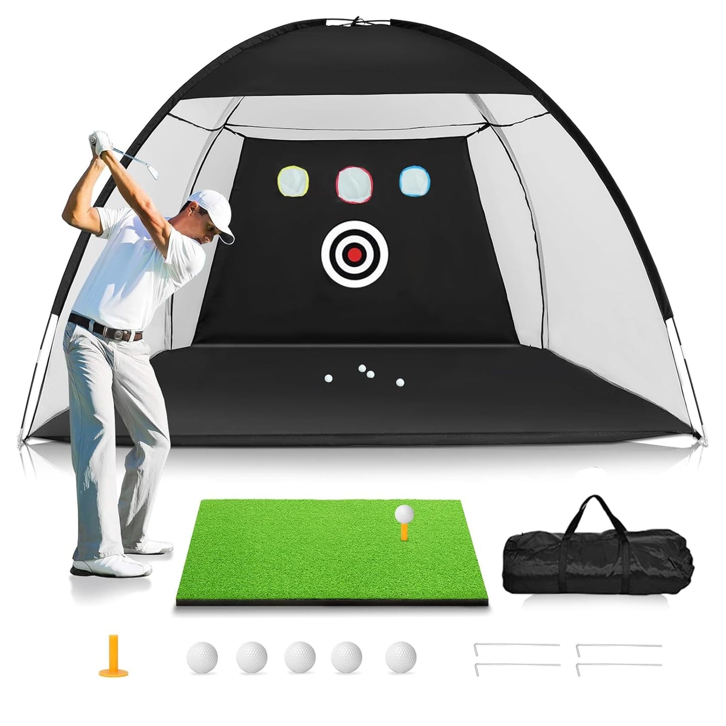 180Cm Golf Training Net for Backyard Chipping Driving, Golf Net for Garage.