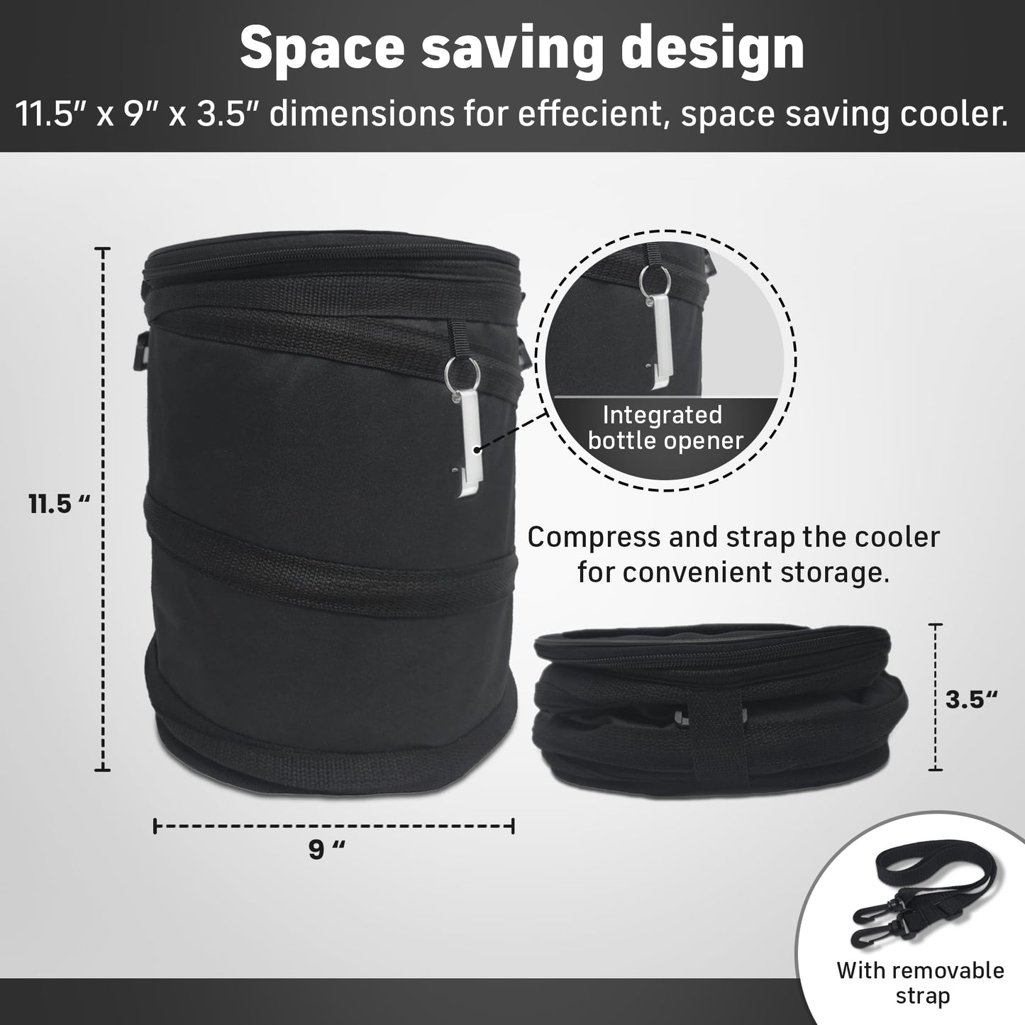 Collapsible Pop-Up Golf Cart Cooler Bag.