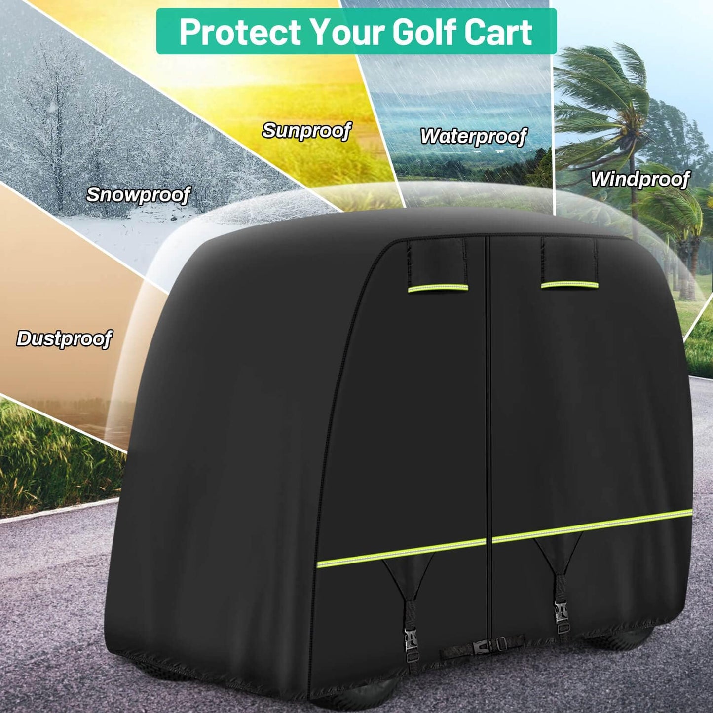 Cover Fits EZGO, Club Car, Yamaha Most 4 Passenger/ 2 Passenger Golf Cart.
