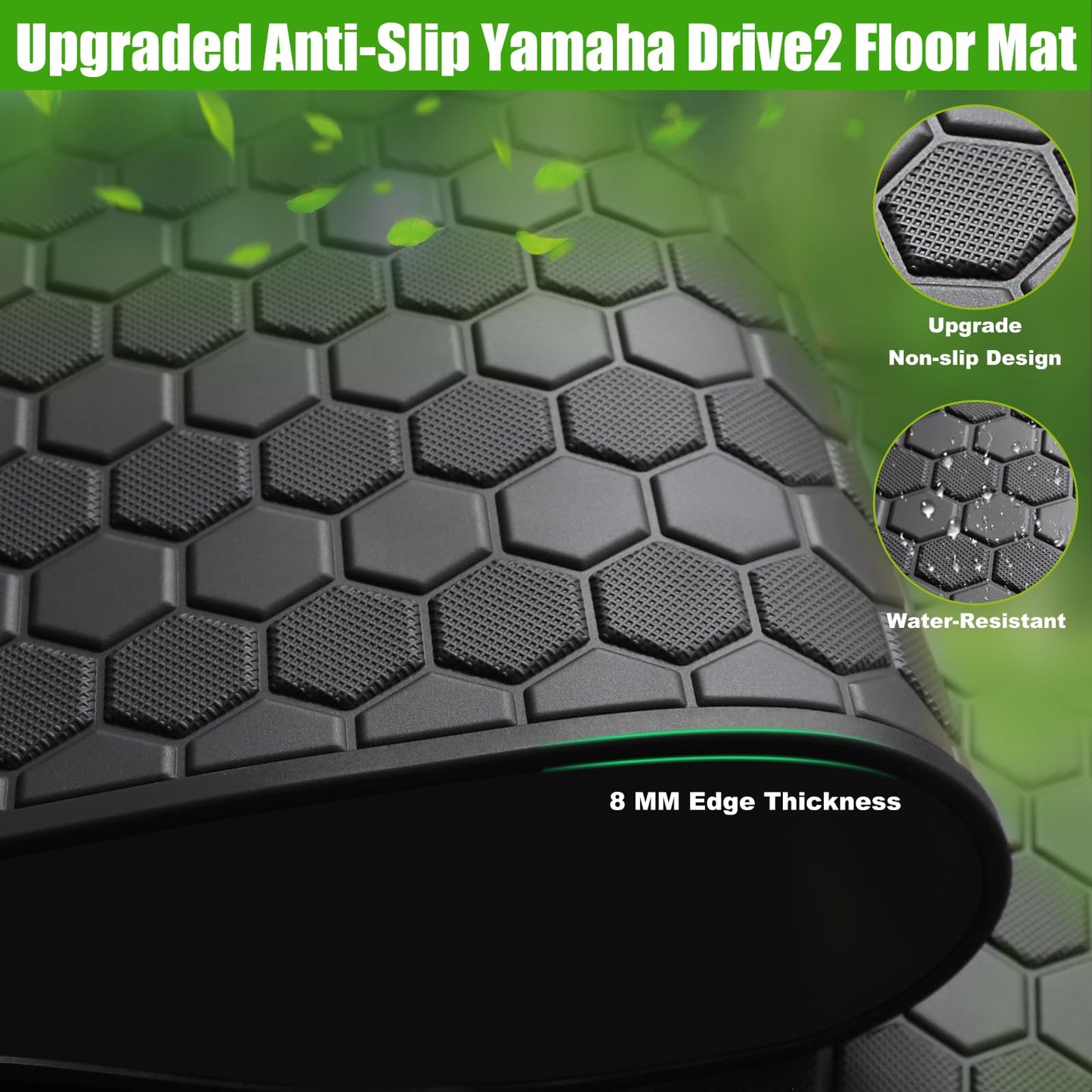 Yamaha Drive2 Golf Cart Full Coverage Floor Liner Mat, Only Fits Yamaha Drive2.
