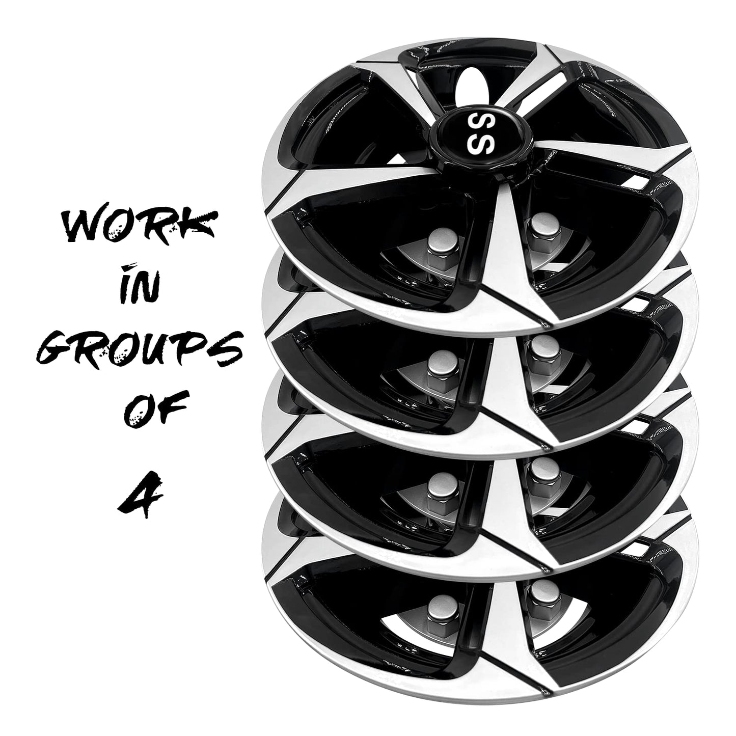 Golf Cart SS Wheel Covers Hub Caps for EZGO, Club Car,Yamaha 8 Inch Hubcaps.