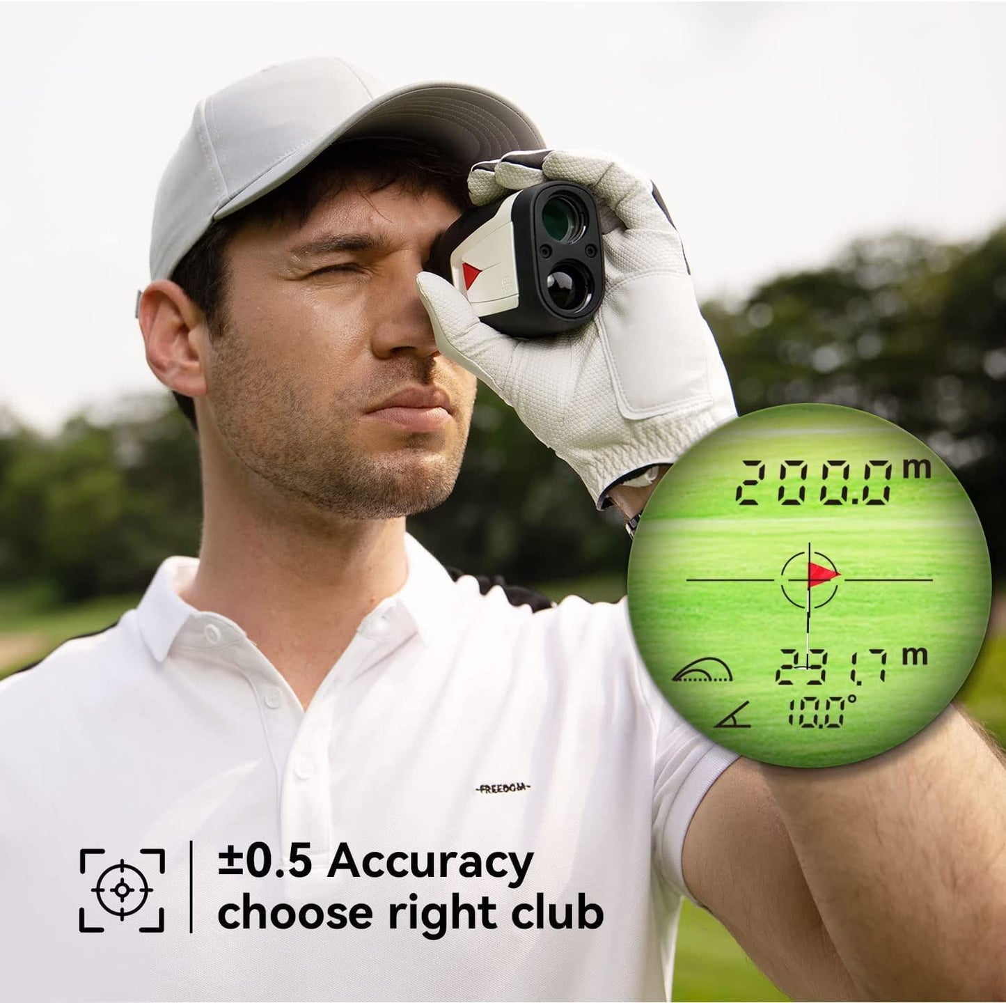 Golf Rangefinder with Slope On/Off, 660 Yards Range Finder with Flag-Lock and Vibration, Legal for Tournament Play,6X Magnification,Carrying Case, Free Battery.