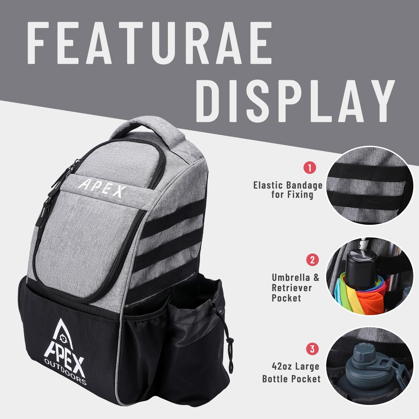 Disc Golf Backpack with 21+ Disc Capacity, Durable & Lightweight with Multiple Storage Pockets.