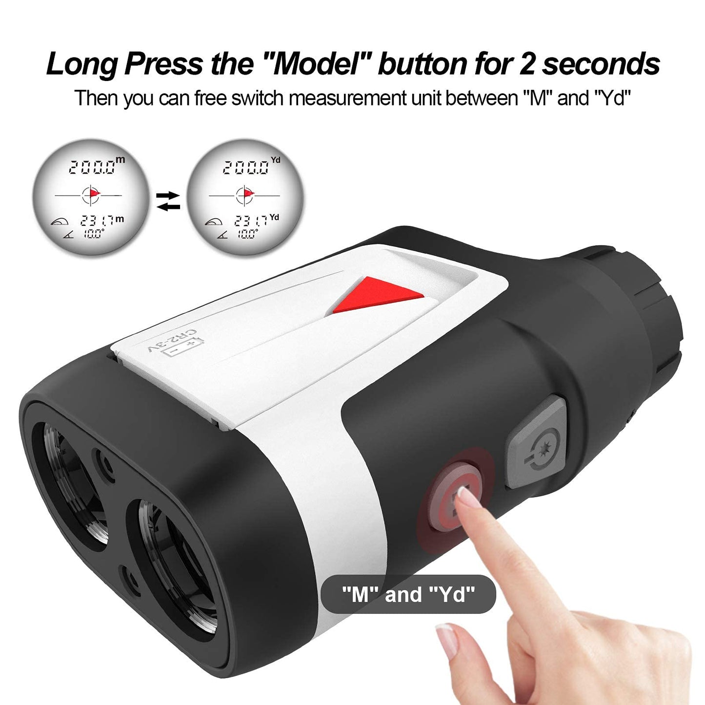 Golf Rangefinder with Slope On/Off, 660 Yards Range Finder with Flag-Lock and Vibration, Legal for Tournament Play,6X Magnification,Carrying Case, Free Battery.