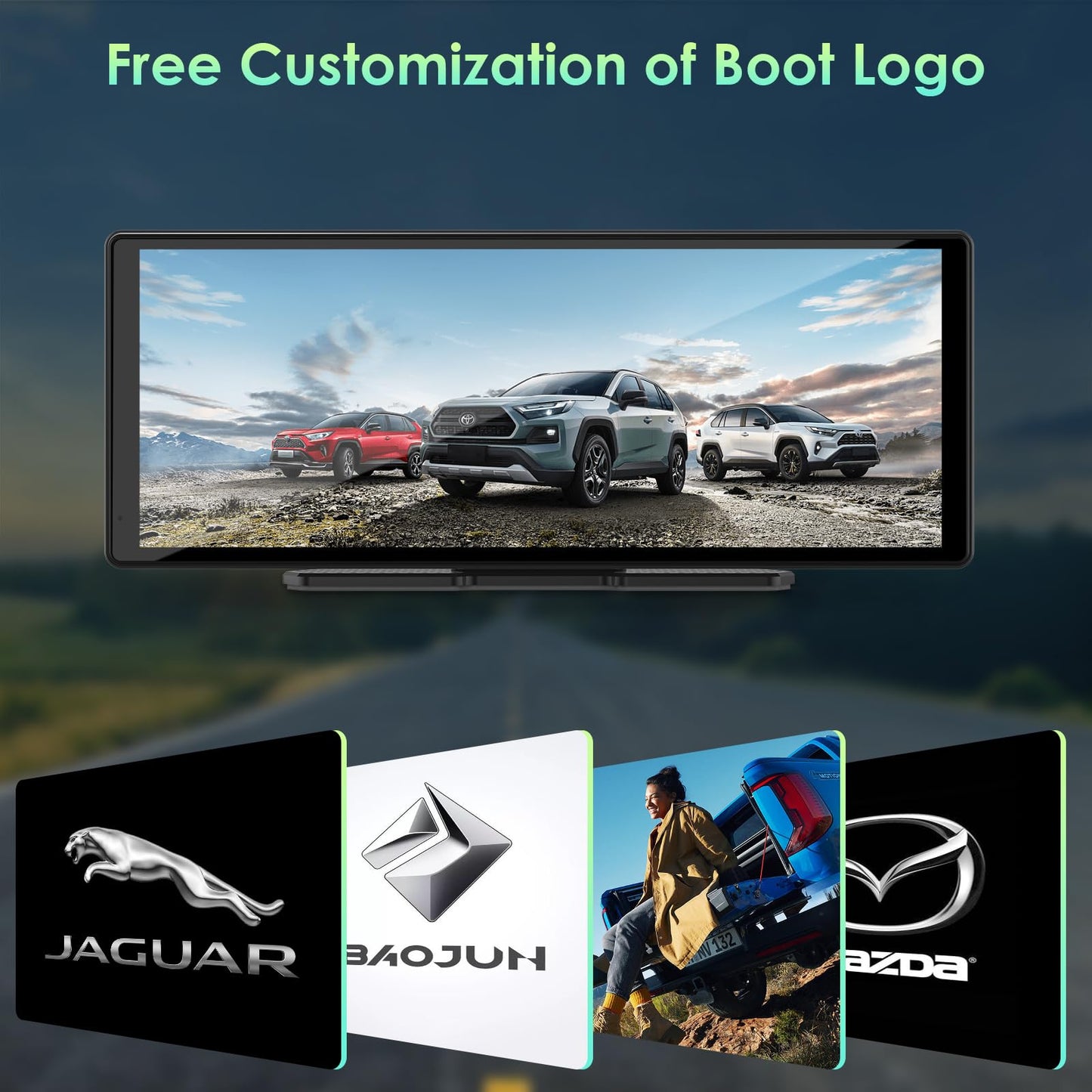 Wireless Apple Carplay & Android Auto,Carplay Box+Backup Camera,9.26'' Portable Car Stereo.