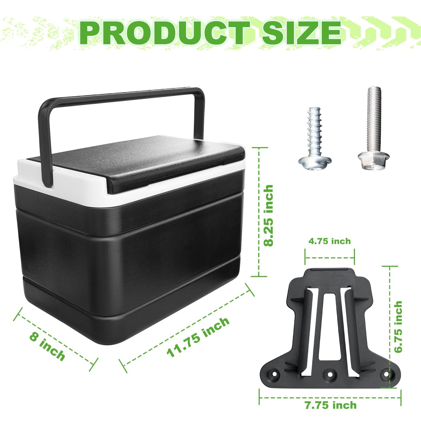 Golf Cart Cooler, Insulated with Mounting Bracket for Club Car Precedent Tempo.