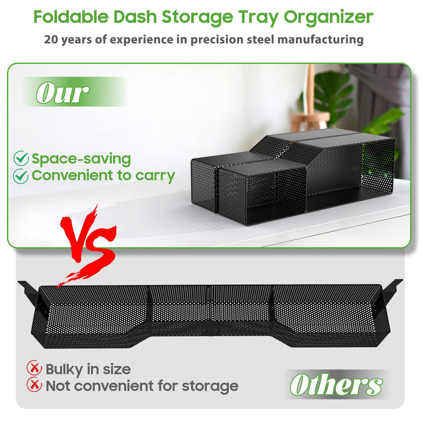 Foldable Dash Storage Tray Organizer for EZGO TXT RXV/Club Car DS Precedent Tempo.