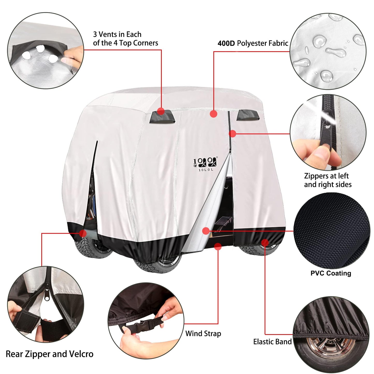 Golf Cart Covers Universal for Yamaha EZGO Club Car.