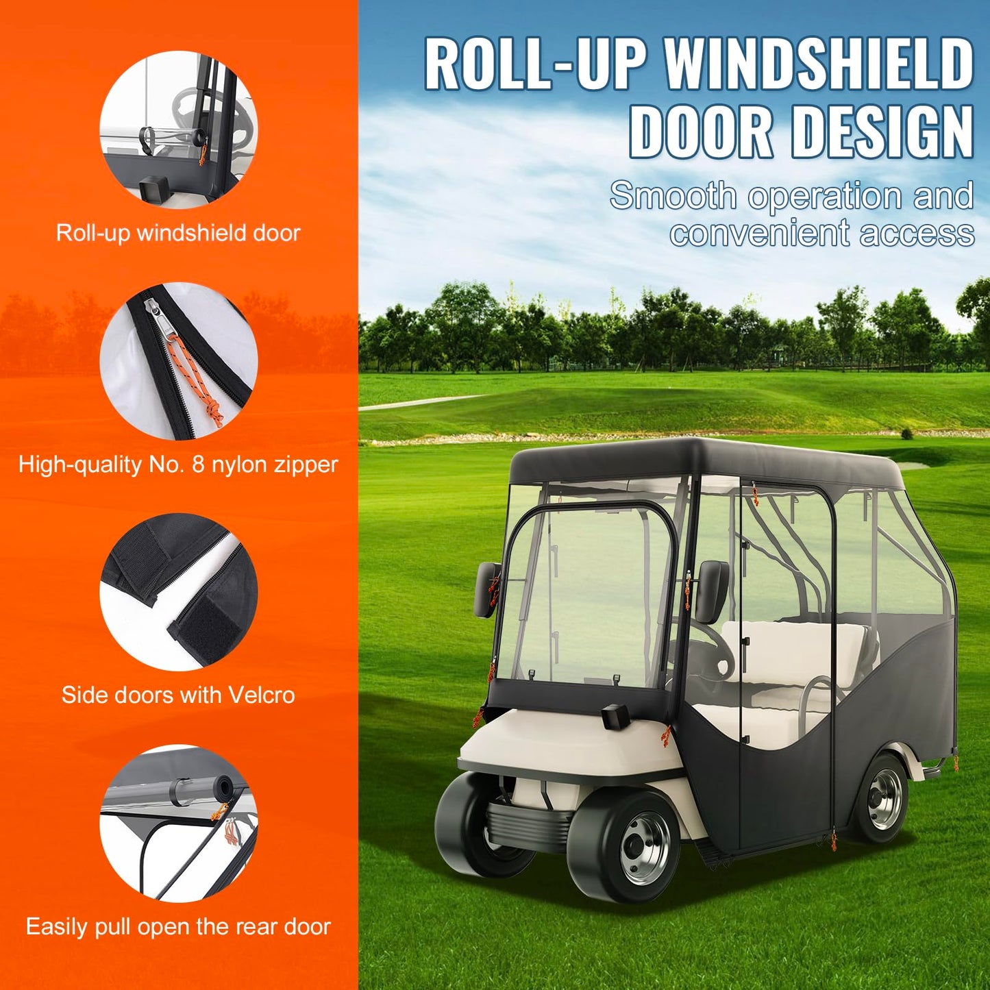 Golf Cart Cover. Universal Fits for Most Brand Carts.