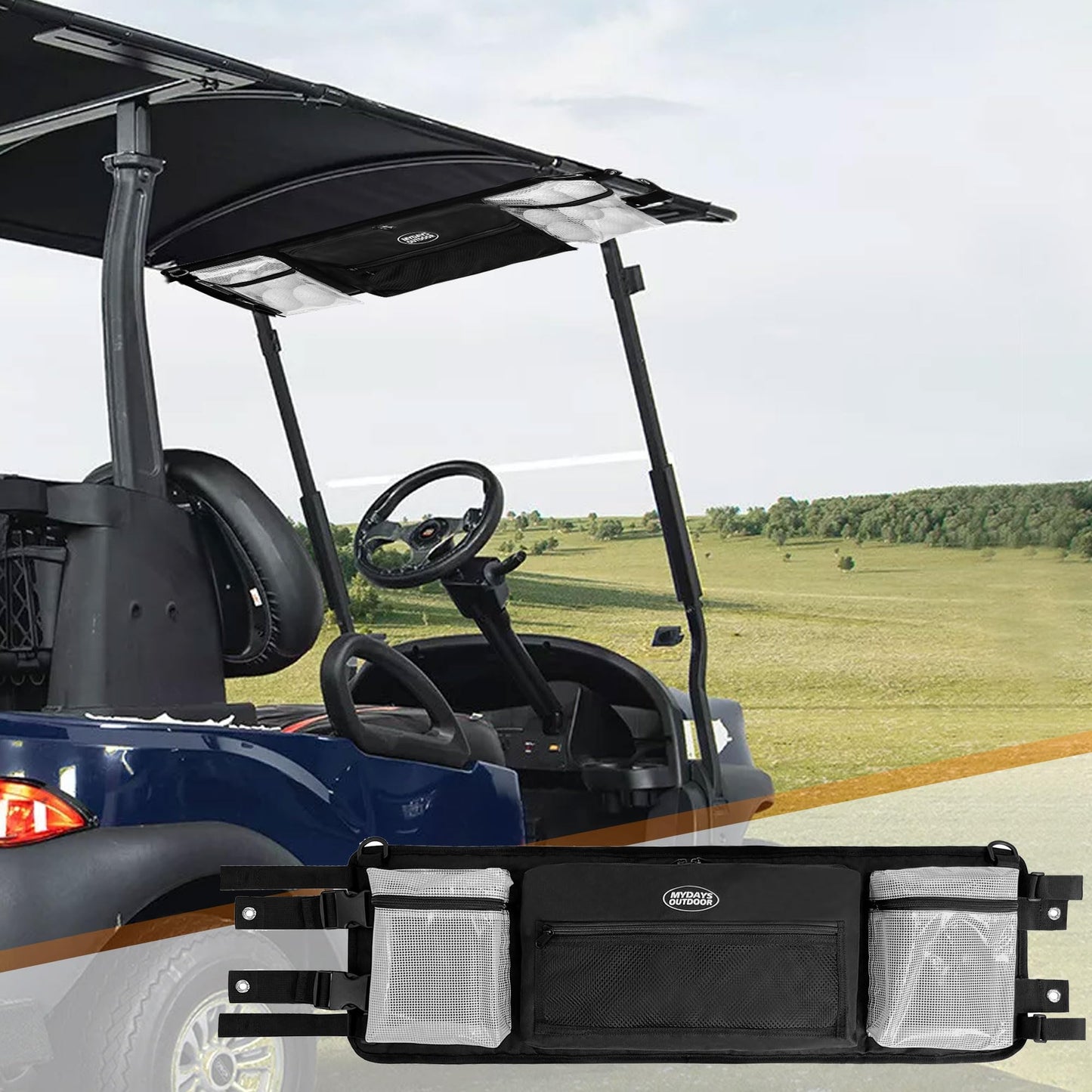 Golf Cart Ceiling Storage Bag to suit Club Car Precedent and Tempo.