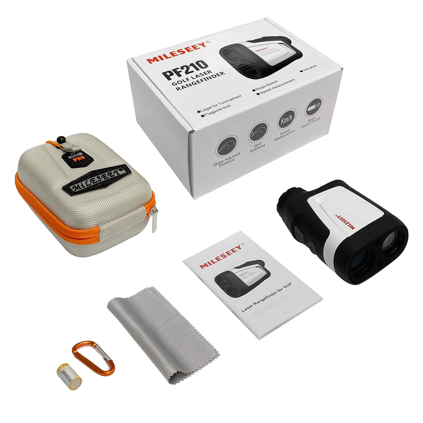 Golf Rangefinder with Slope On/Off, 660 Yards Range Finder with Flag-Lock and Vibration, Legal for Tournament Play,6X Magnification,Carrying Case, Free Battery.