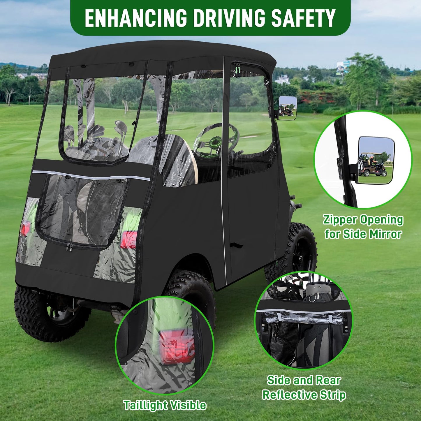 Deluxe Driving Enclosure 2 Passenger Only Fits Club Car Precedent Golf Cart.