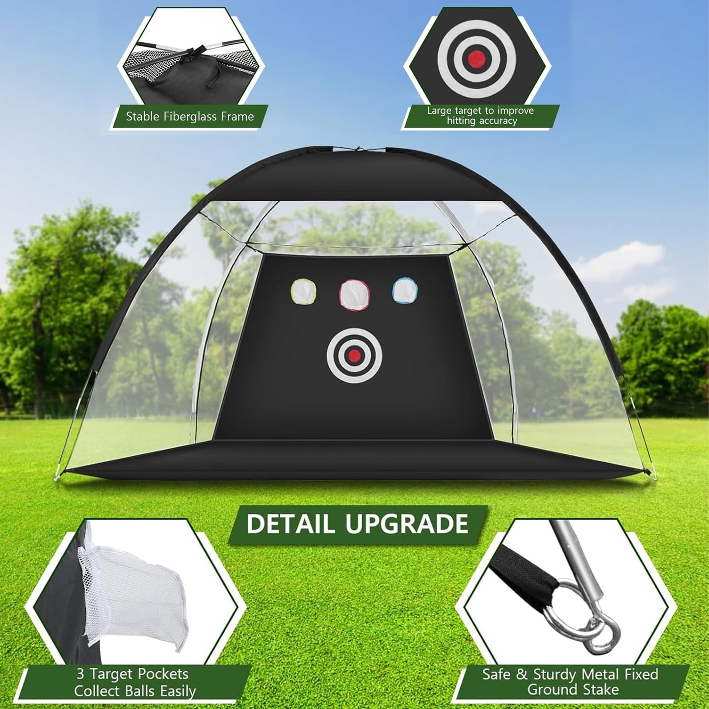 180Cm Golf Training Net for Backyard Chipping Driving, Golf Net for Garage.