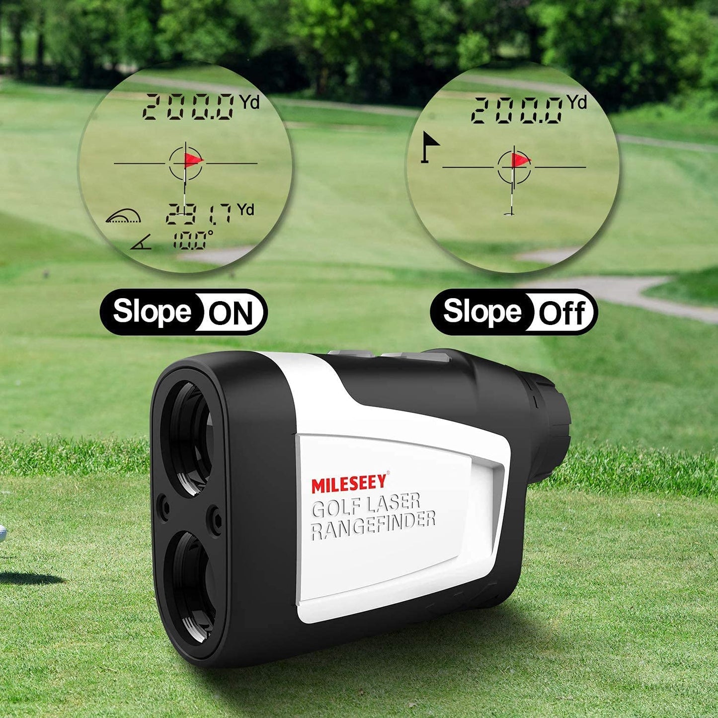 Golf Rangefinder with Slope On/Off, 660 Yards Range Finder with Flag-Lock and Vibration, Legal for Tournament Play,6X Magnification,Carrying Case, Free Battery.