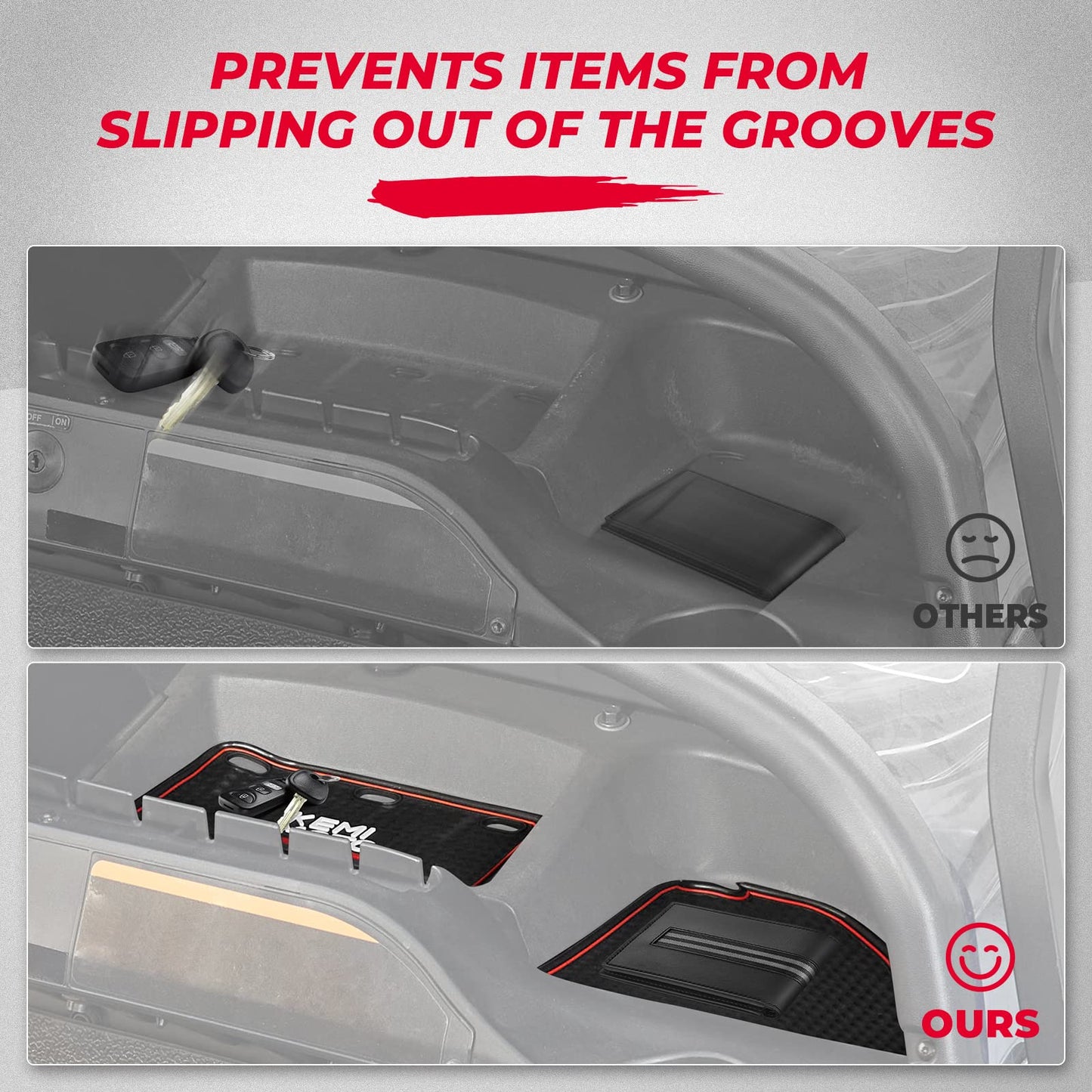 Golf Cart Dash Liner Mats Compatible with Club Car Precedent (2004-2023) and Onward&Tempo (2007-2023)