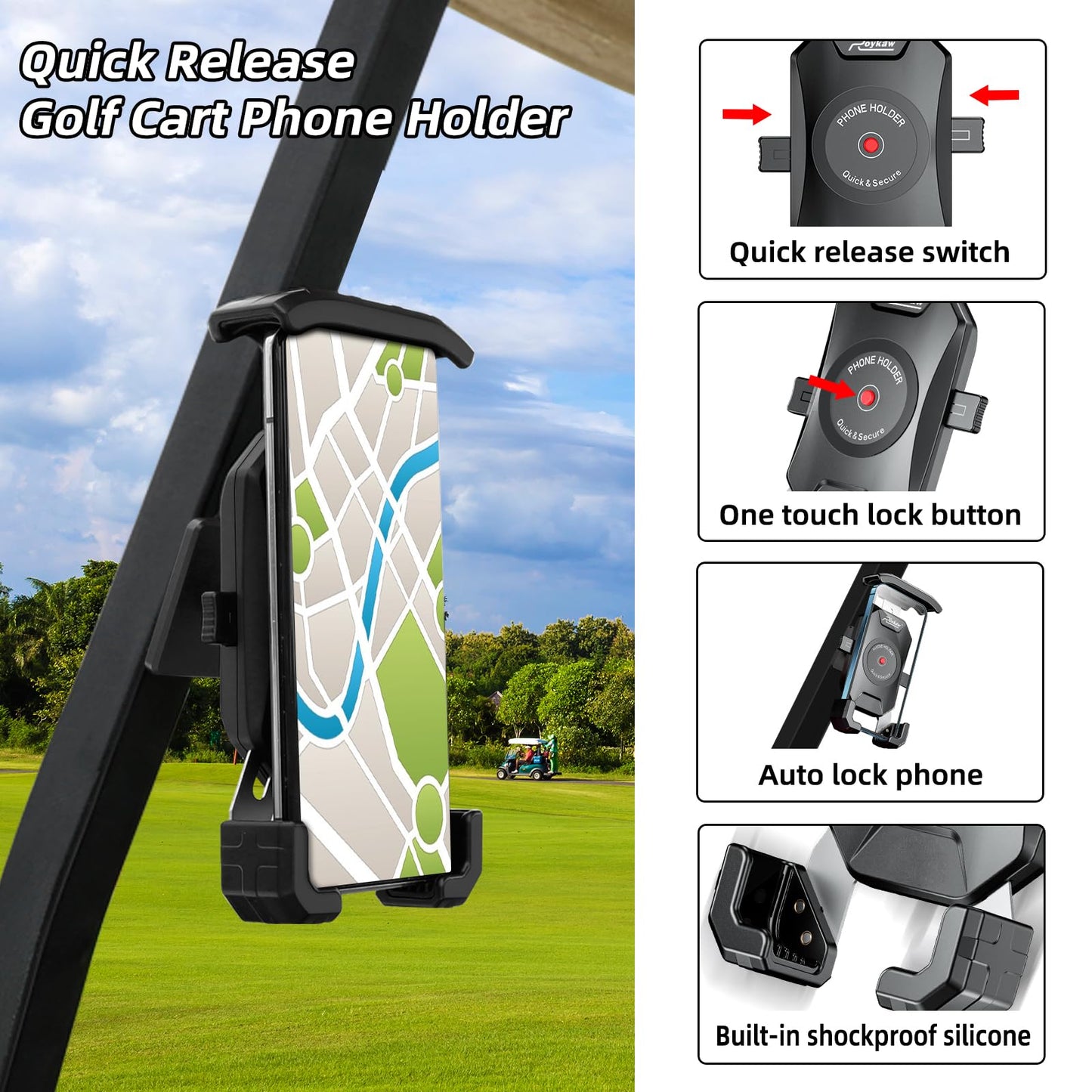 Golf Cart Magnetic Phone Holder.