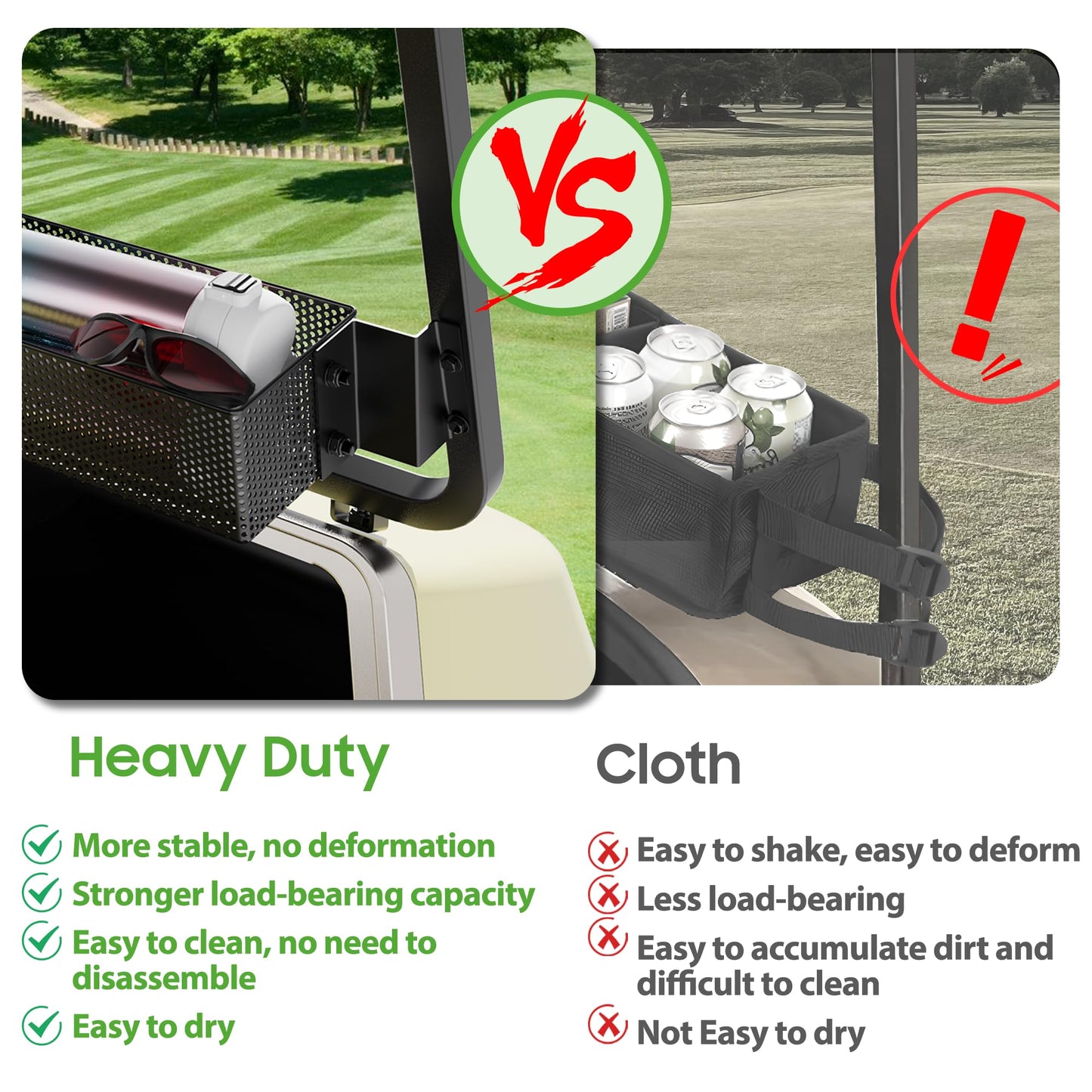 Foldable Dash Storage Tray Organizer for EZGO TXT RXV/Club Car DS Precedent Tempo.
