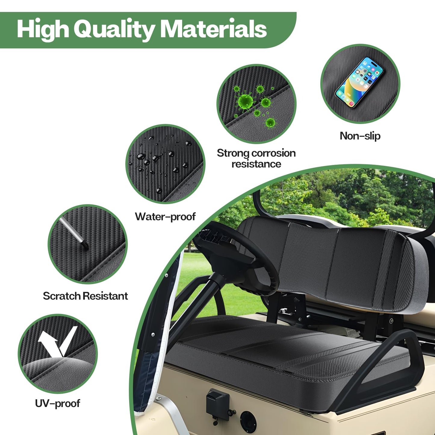 Golf Cart Seat Covers Fit for Club Car DS.