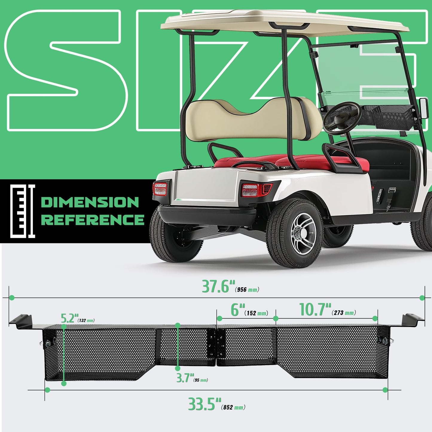 Front Inner Basket Compatible with 2000-Up Club Car DS & Precedent Golf Cart.