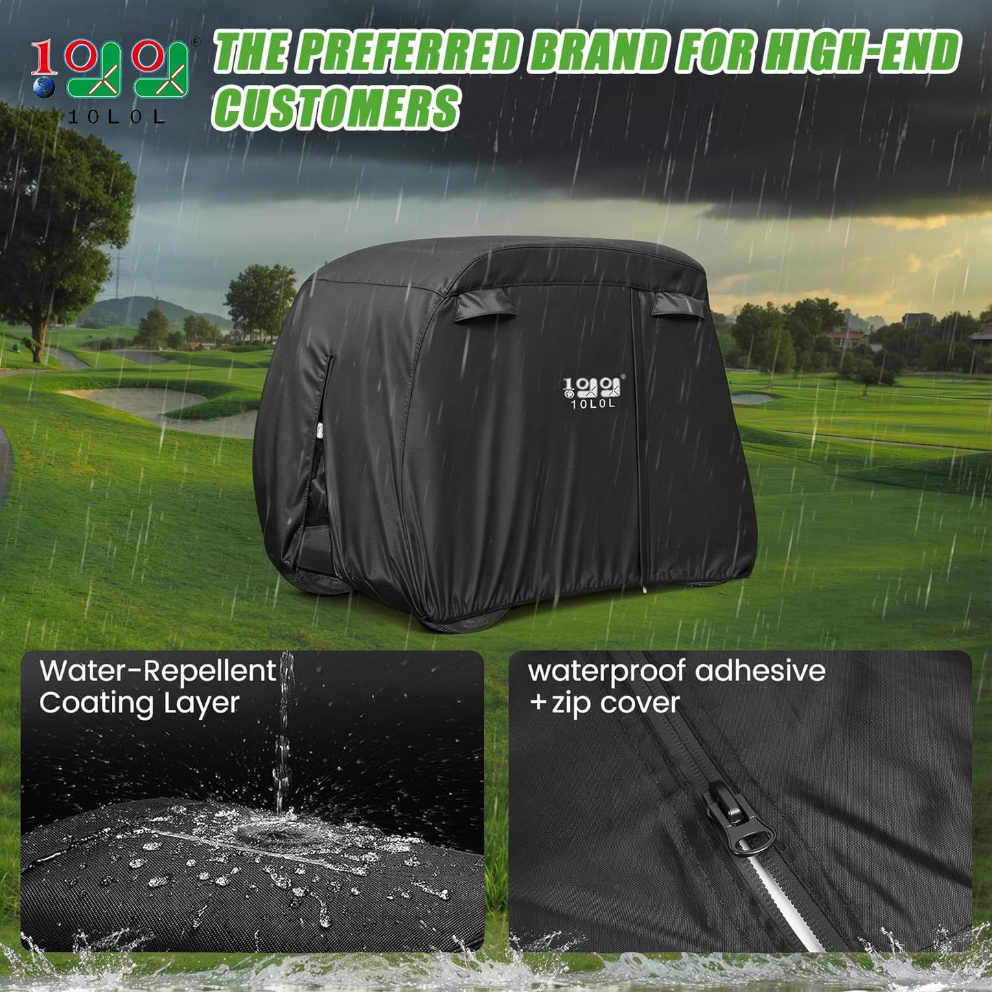 4 Passenger Golf Cart Cover Fits EZGO, Club Car and Yamaha.