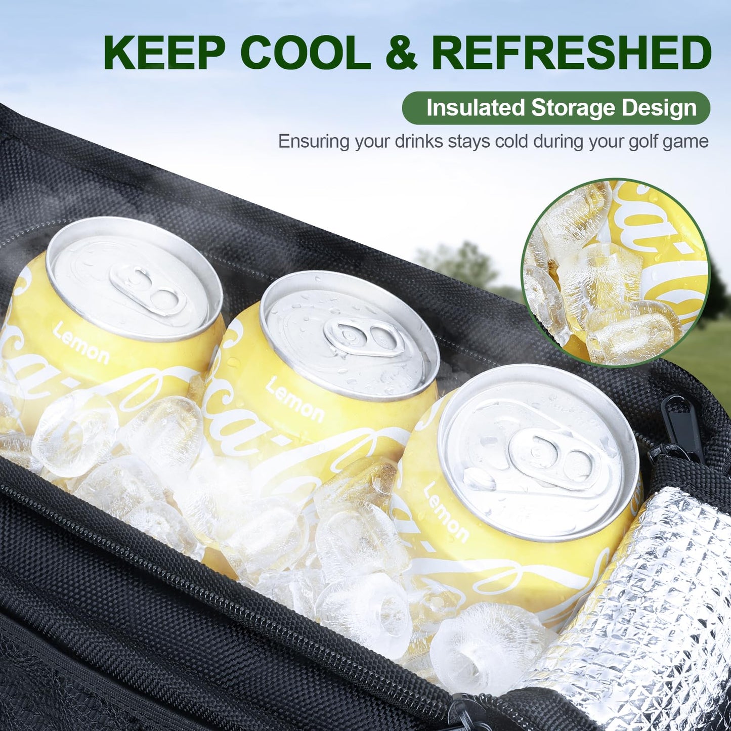 Foldable Golf Cart Inner Front Storage. Compatible with EZGO, Club Car Drive Kandi Yamaha.
