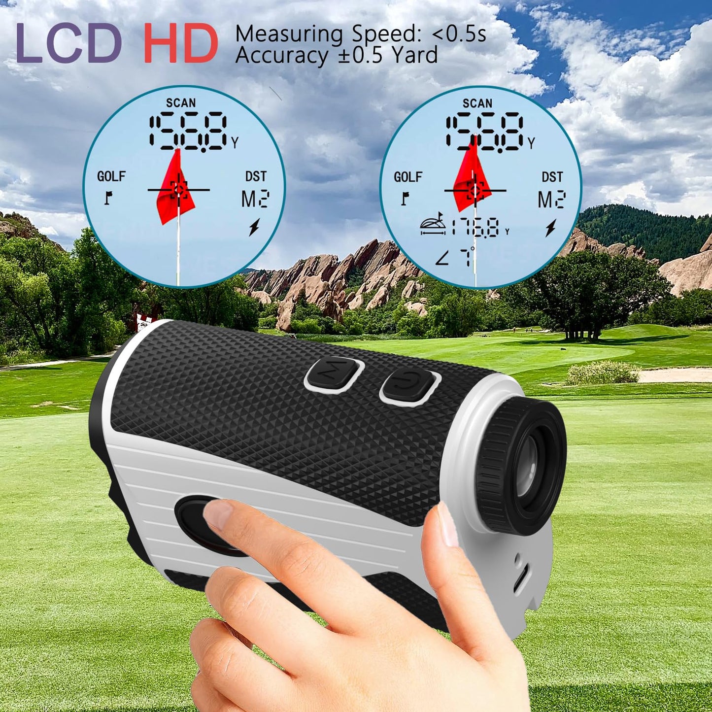 Golf Rangefinder, 7X Magnification.