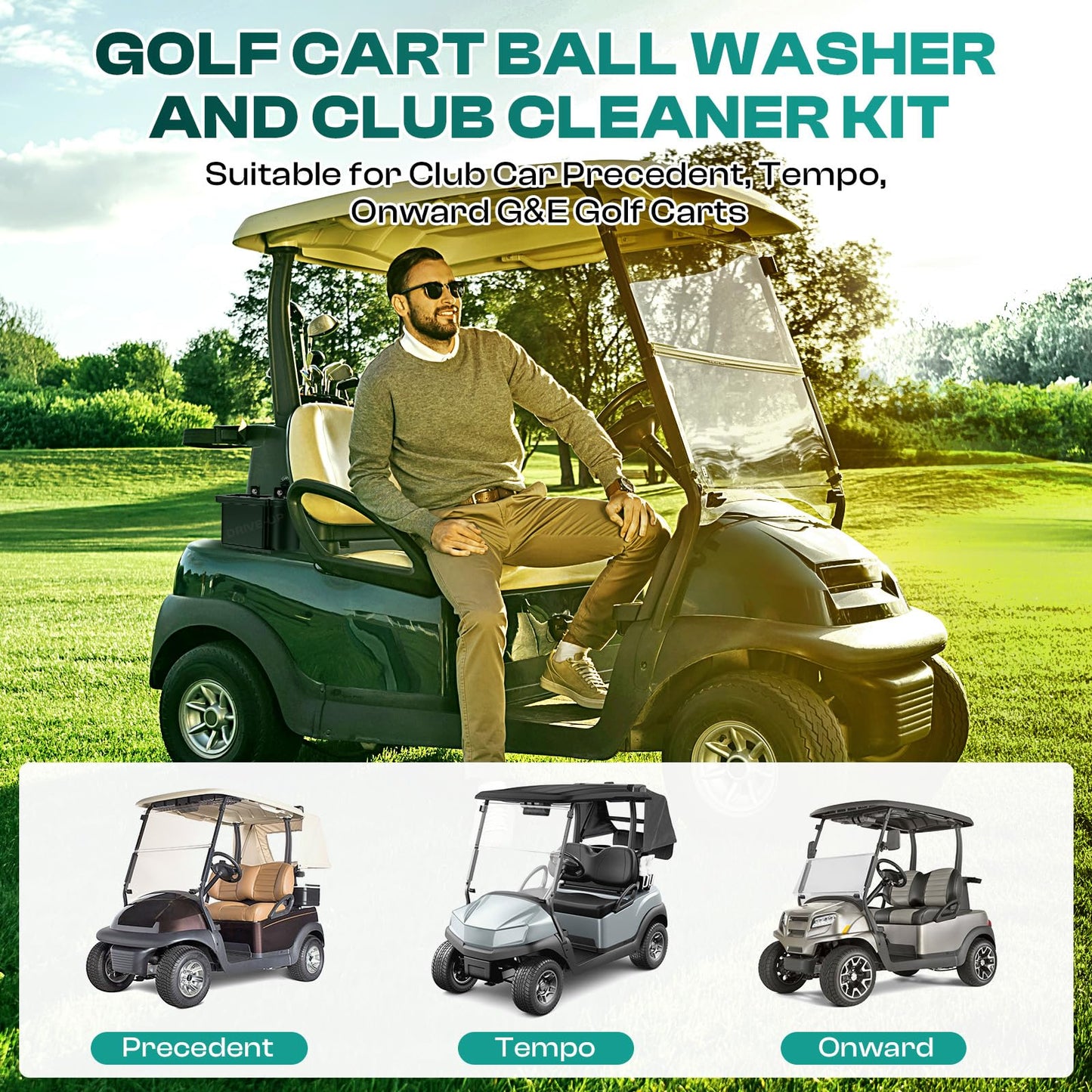 Golf Cart Ball Washer and Club Cleaner Kit.