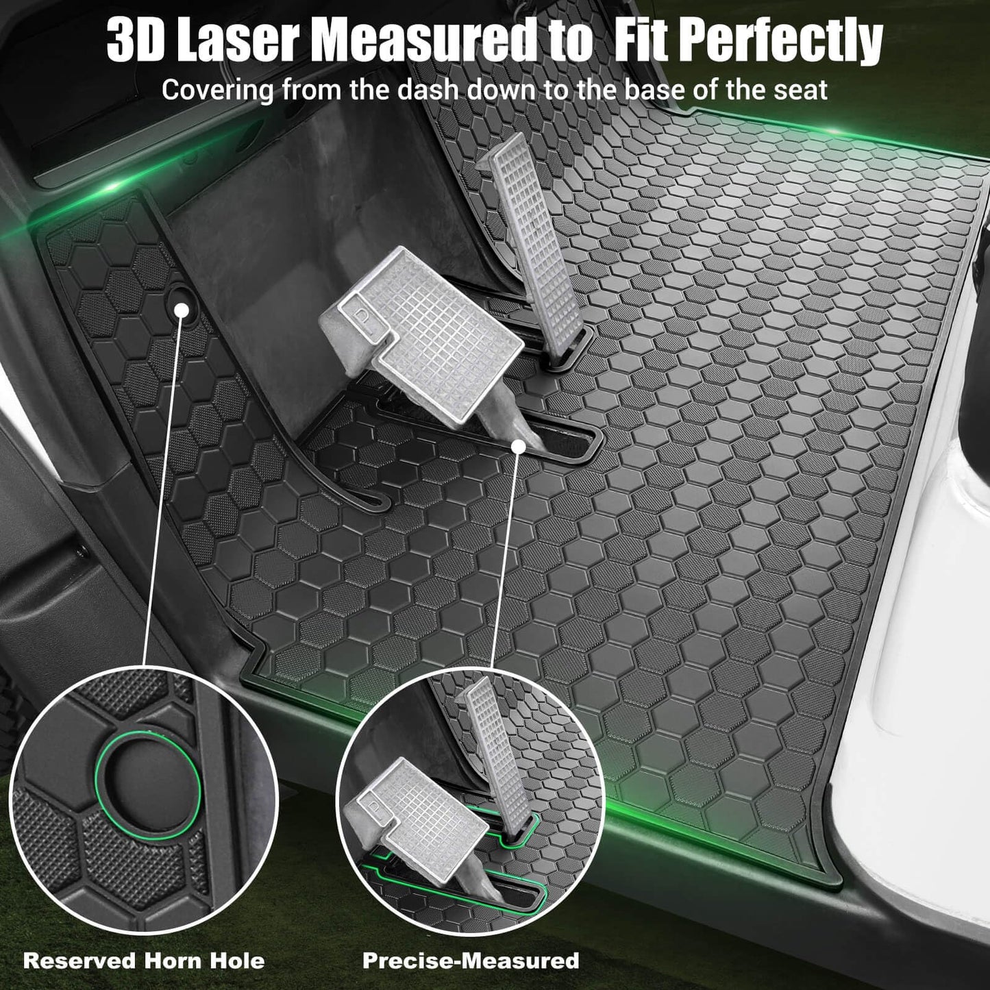 Yamaha Drive2 Golf Cart Full Coverage Floor Liner Mat, Only Fits Yamaha Drive2.