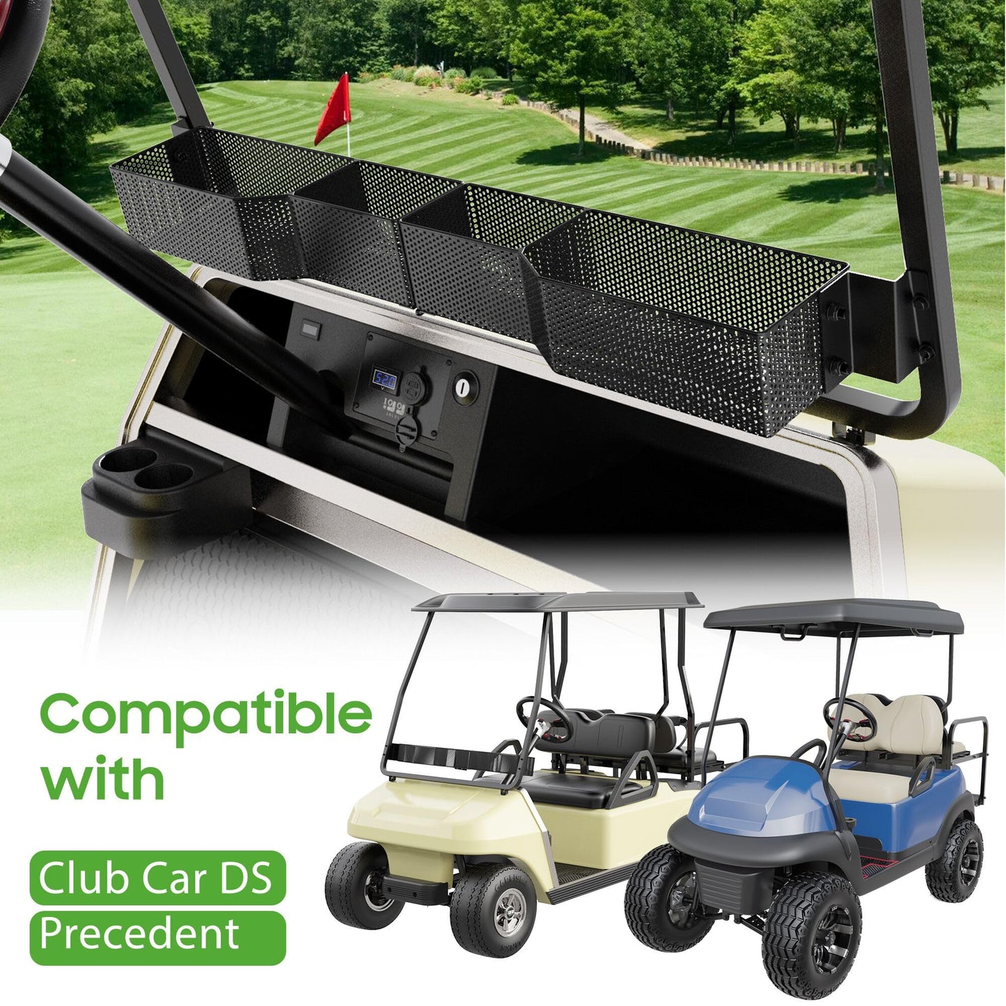 Foldable Dash Storage Tray Organizer for EZGO TXT RXV/Club Car DS Precedent Tempo.