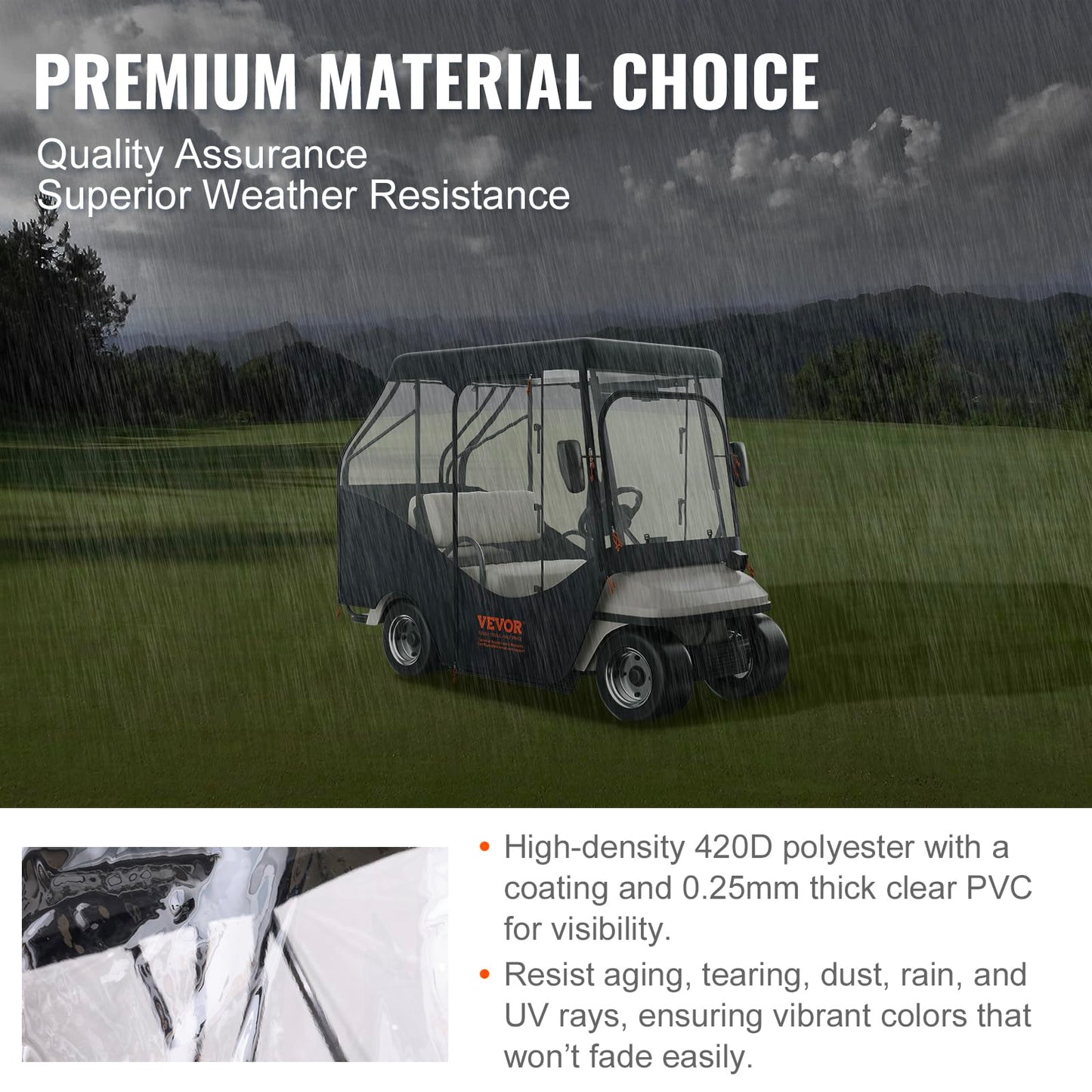 Golf Cart Cover. Universal Fits for Most Brand Carts.