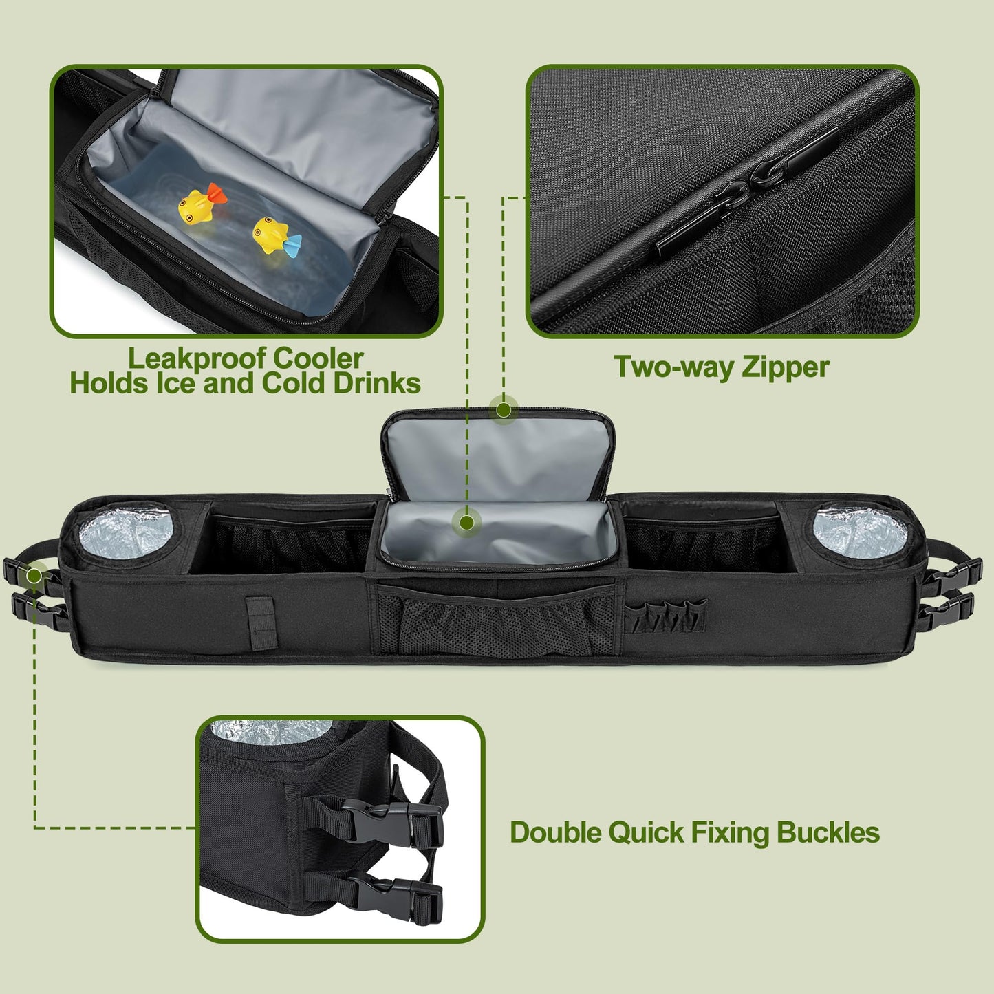 Golf Cart Inner Storage Tray, No-Drilling. Front Storage Basket Compatible with EZGO Drive and Club Car.