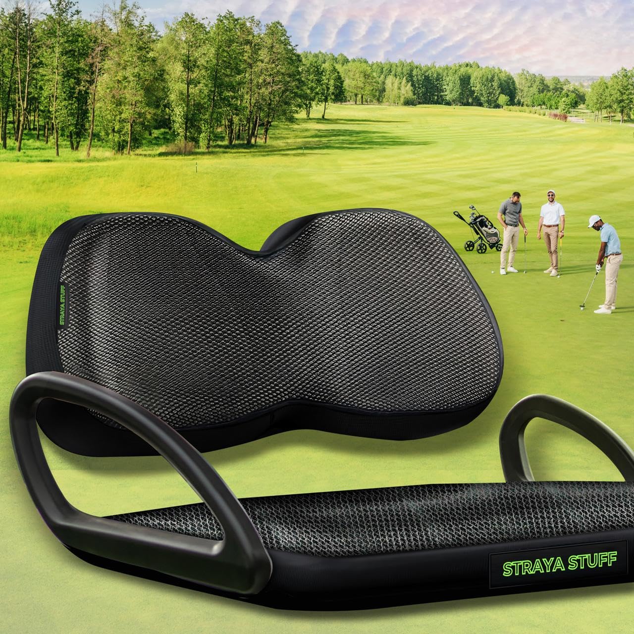 STRAYA Stuff Golf Cart/Buggy Seat Covers - 3D Mesh, Washable, Fits Club Car Precedent, EZGO, Yamaha